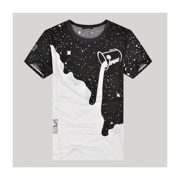 T-shirt imprimé noir et blanc