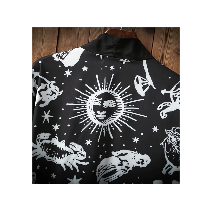 Kimono cardigan noir et blanc