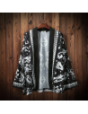 Kimono cardigan noir et blanc