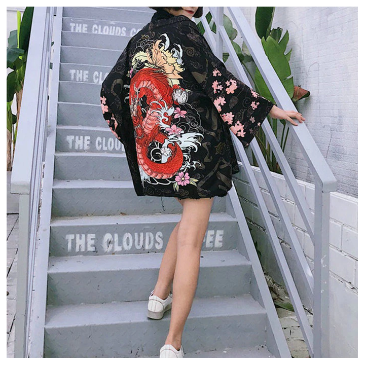 Kimono dragon rouge