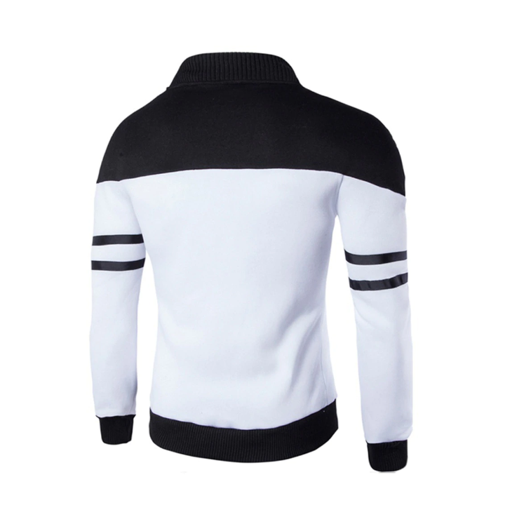 Gilet bicolore à zip noir et blanc