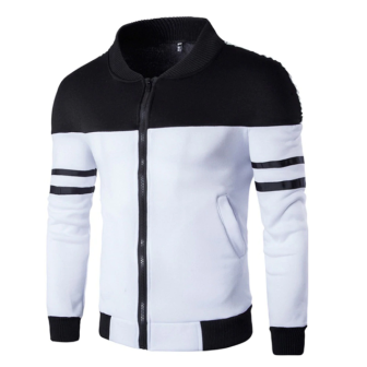Gilet bicolore à zip noir et blanc