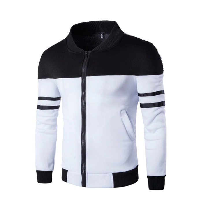 Gilet bicolore à zip noir et blanc