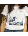 T-shirt harajuku imprimé vague