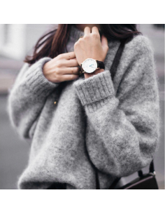 Pull tricoté gris