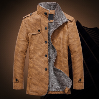 Veste en cuire pu intérieur polaire