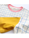 T-shirt Harajuku tricolore quadrillé