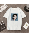 T-shirt imprimé visage femme