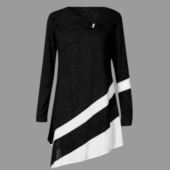 Pull boutonnée long asymétrique