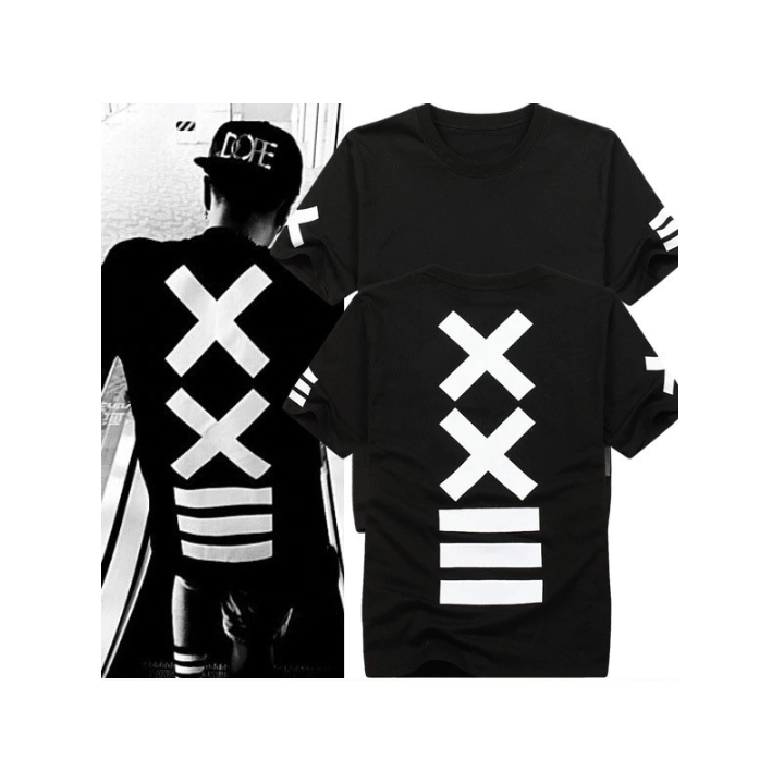 T-shirt HipHop noir symboles
