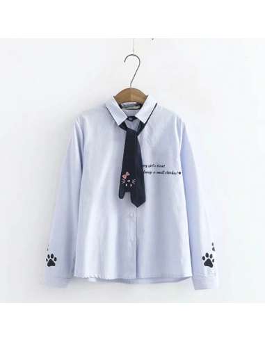 Chemisier à rayures cravatte chat