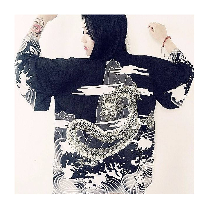 Kimono japonais été dragon