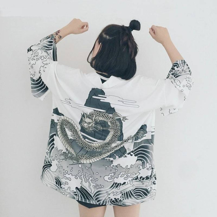 Kimono japonais été dragon