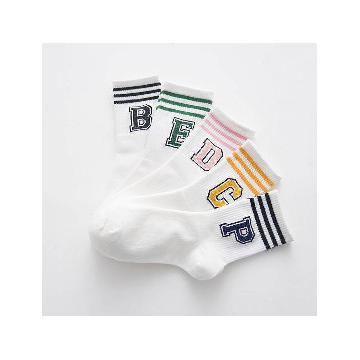 Chaussettes à rayures imprimés big letter
