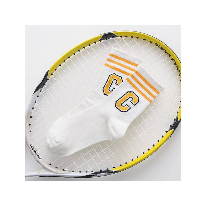Chaussettes à rayures imprimés big letter C