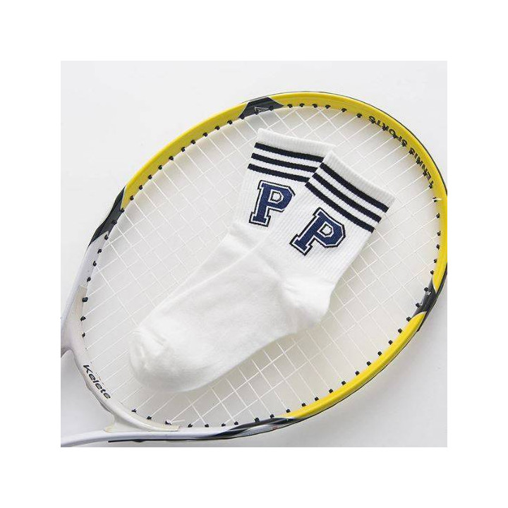 Chaussettes à rayures imprimés big letter P