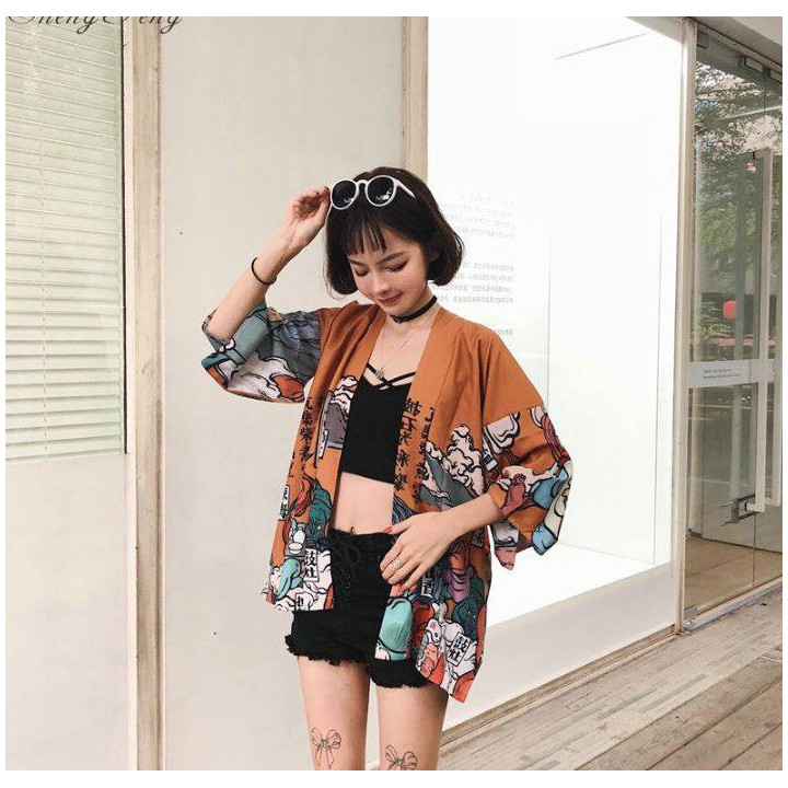 Kimono Moji orange