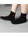 Chaussettes coeur rouge Kawaii Noir