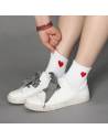 Chaussettes coeur rouge Kawaii Blanches