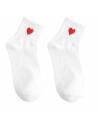 Chaussettes coeur rouge Kawaii Blanches
