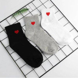 Chaussettes coeur rouge Kawaii