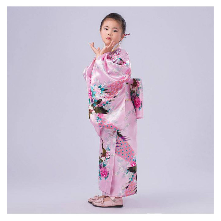 Kimono Japonais Enfant Rose