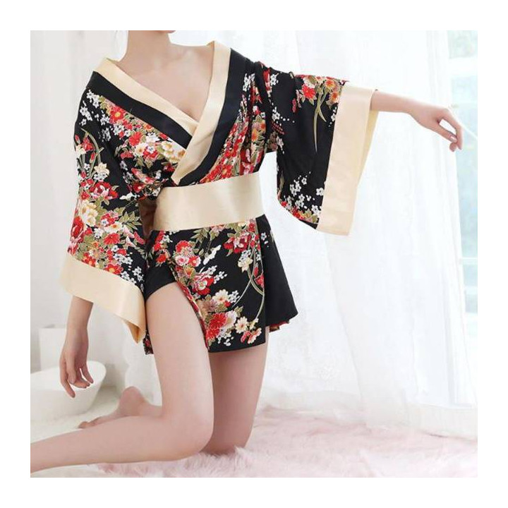 Kimono de nuit imprimés floraux