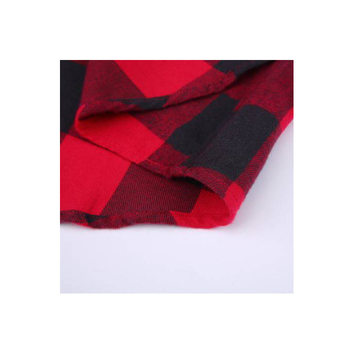 Chemise slim à carreaux rouge et noir