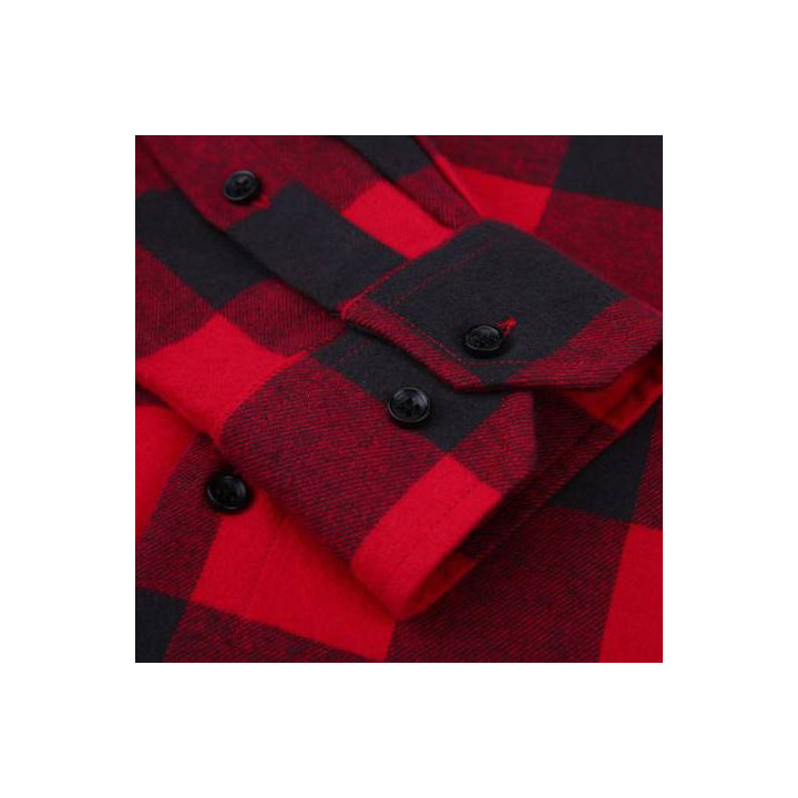Chemise slim à carreaux rouge et noir