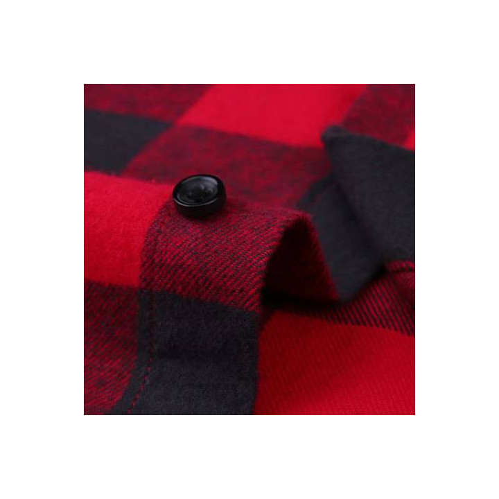 Chemise slim à carreaux rouge et noir
