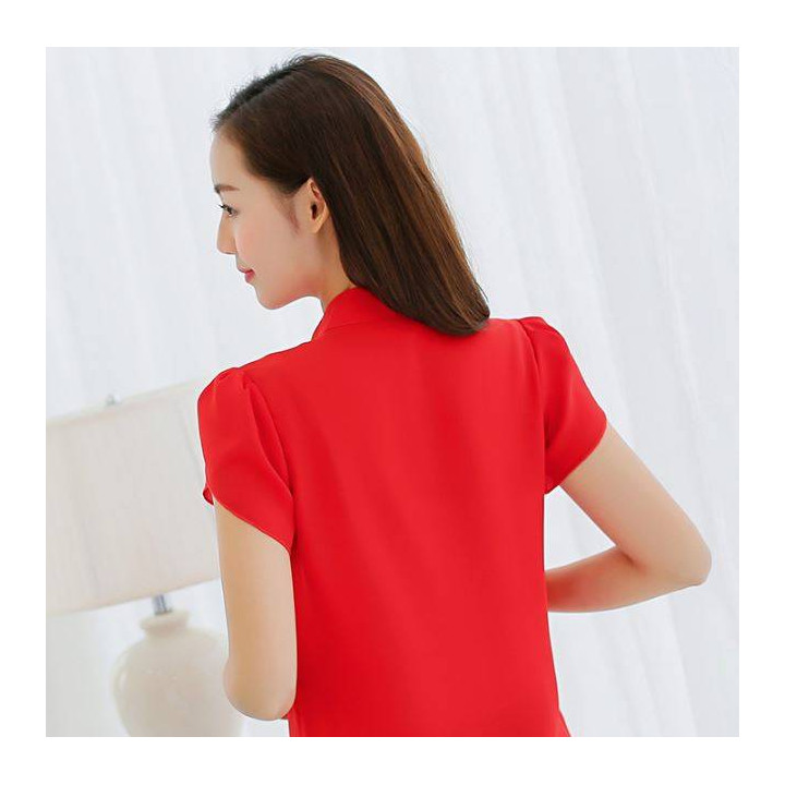 Vêtements japonais et coréens pour filles - Tops japonais et coréens pour femmes - Chemise de bureau manche courte
