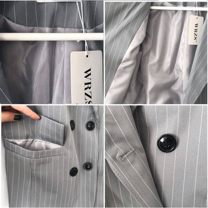 Ensemble gris à rayures