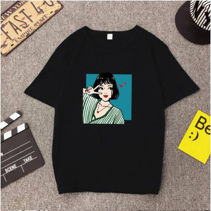 T-shirt imprimé V femme