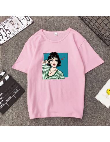 T-shirt imprimé V femme