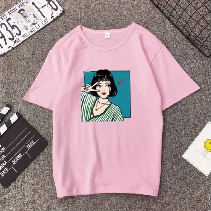 T-shirt imprimé V femme
