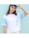 T-shirt Harajuku à manche bleu
