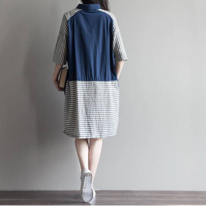 Robe Mori Bleu jeans à rayures