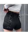 Short taille haute avec laçage