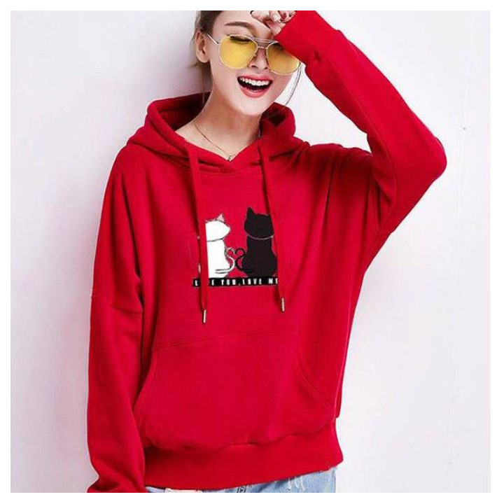 Sweat à capuche Chats Love You,Love Me!