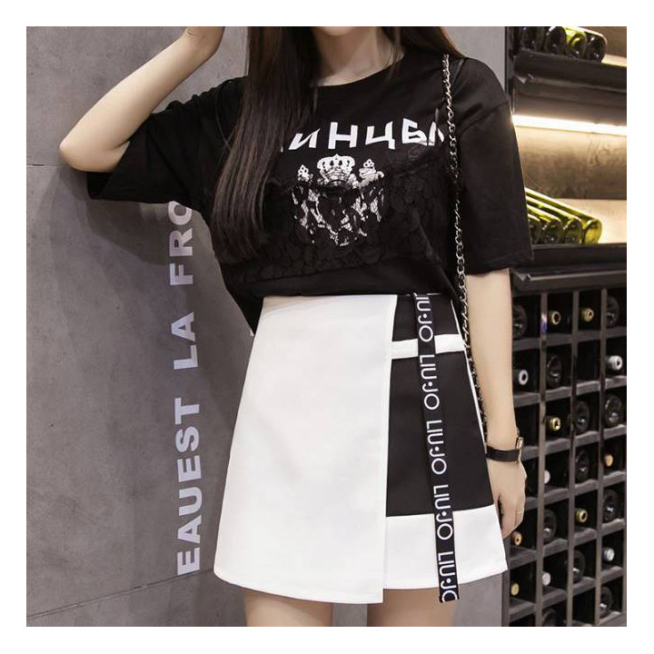 Jupe taille haute asymétrique
