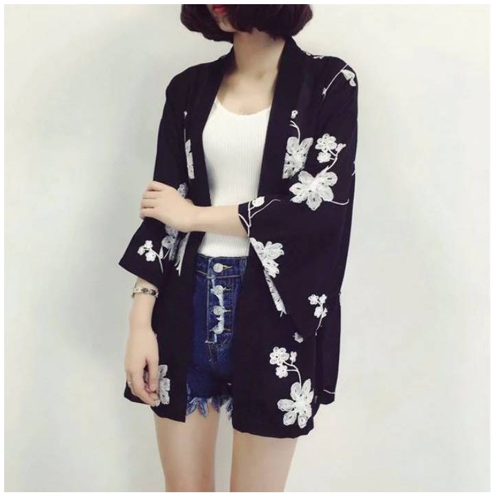 Cardigan broderie floral