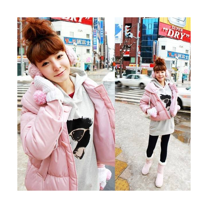 Doudoune courte Rose
