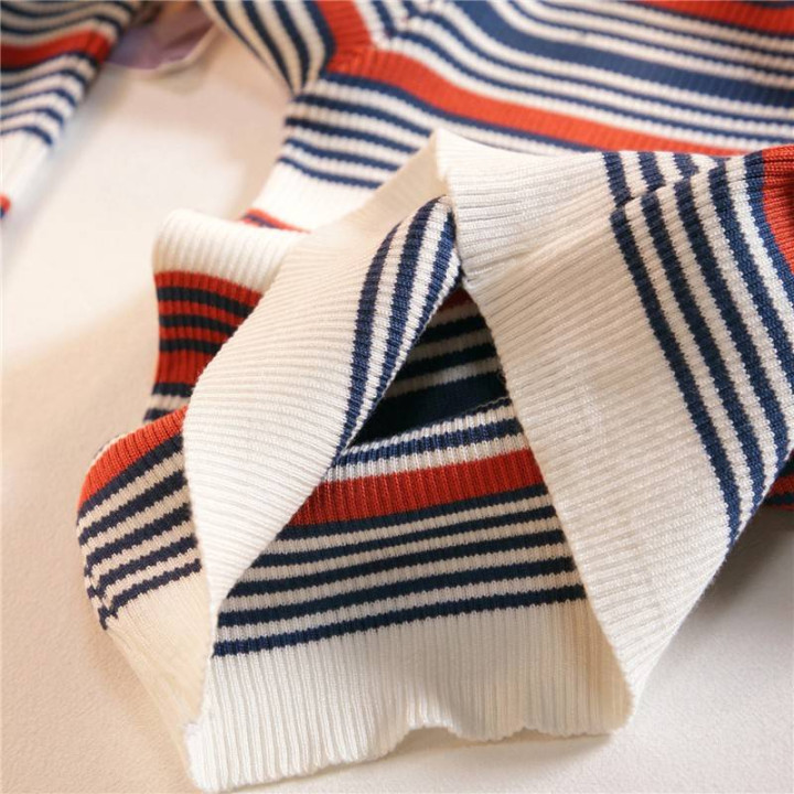 Vêtements japonais et coréens pour filles - Pulls japonais et coréens pour femmes - Pull rayure Coreen