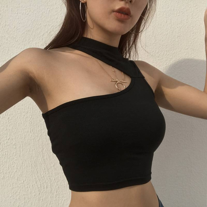 Crop top asymetrique