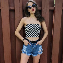 Bustier  carreau sans bretelle