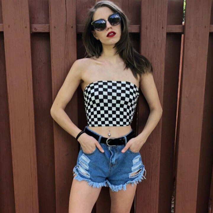 Bustier  carreau sans bretelle