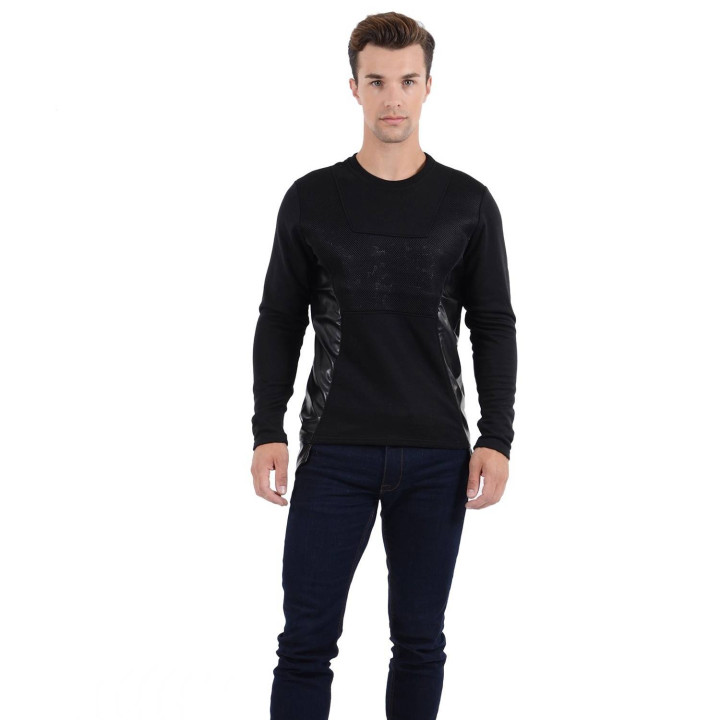 Vêtements japonais et coréens pour garçons - Tee-shirts japonais et coréens pour hommes - Pull bi matière