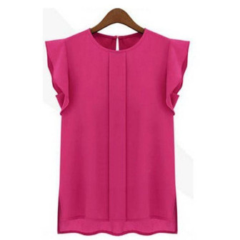 Vêtements japonais et coréens pour filles - Tops japonais et coréens pour femmes - Blouse Mousseline de soie rose