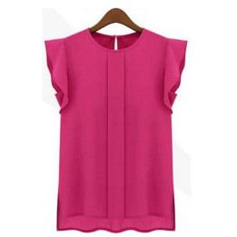 Vêtements japonais et coréens pour filles - Tops japonais et coréens pour femmes - Blouse Mousseline de soie rose