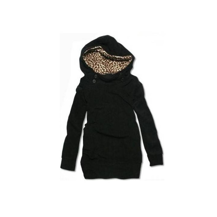 Vêtements japonais et coréens - Sweats japonais et coréen - Hoodie Imprimé Léopard